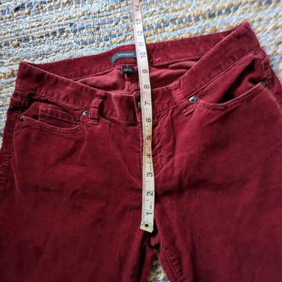 Vtg Express Corduroy Maroon Jeans Pants 6 Low Rise Bootcut Flare Made In Hong Ko - Picture 7 of 10
